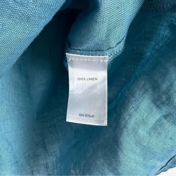 J. Jill Love Linen Blue Button Up Top (XS) 100% Linen, Tunic Shirt, Earthy Chic - Picture 5 of 12